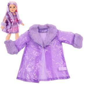 NEW American Girl Purple SHEER DOLL COAT February Amazing Amethyst Rain Jacket